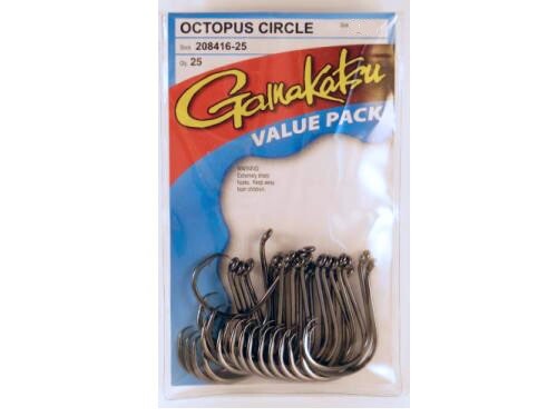 GAMAKATSU #208 OCTOPUS CIRCLE HOOKS Value Packs OFFSET ALL SIZES 8/0 through 8 e