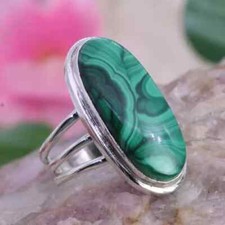 Malachite Ring 925 Sterling Silver Statement Ring Handmade Ring All Size C40