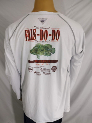 COLUMBIA PFG Sportswear Casual Athletic LS Polyester Fishing Shirt Fais Do Do