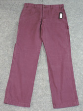 Dickies Mens 36x32 Stonewash Heavyweight Duck Carpenter Jeans Grape Wine Work