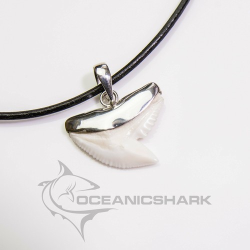 Tiger shark tooth necklace silver 