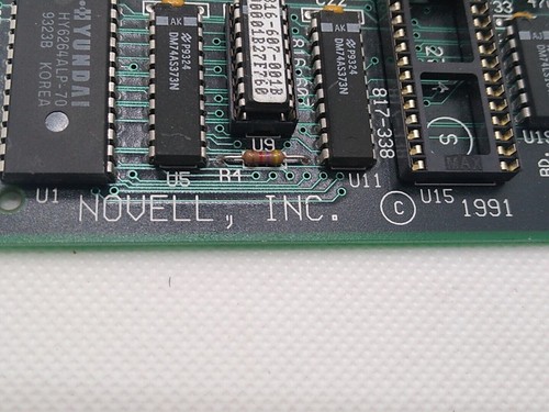 NOVELL 738-000220-001 ISA ETHERNET ADAPTER ASSY NO 810-000220-001 Un-tested - Afbeelding 4 van 6
