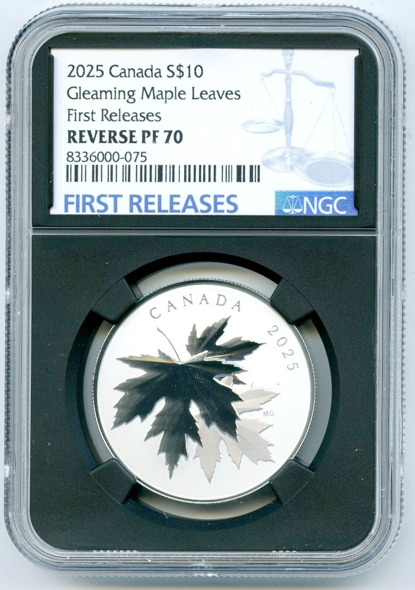 2025 $10 CANADA .9999 SILVER NGC REV PROOF PF70 GLEAMING MAPLE