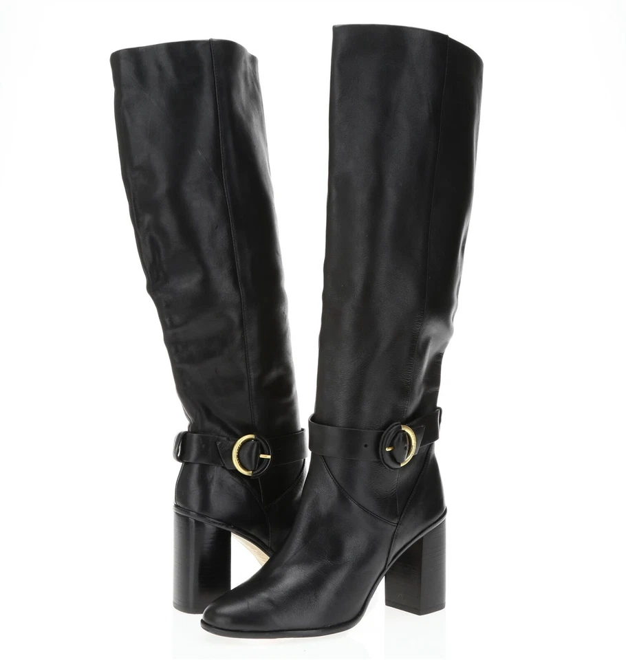 Женские TED BAKER Celsiar 167370 черный кожаный колена тянуть на ботинки размер 38 - Изображение 2 из 4