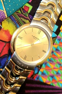 Seltene LANCEL Paris Armbanduhr truh vintage gold anti-allergic swissmade top