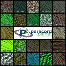 550lb Parachute Rope Paracord Green Colors Outdoors Survival DIY 10 25 50 100 ft