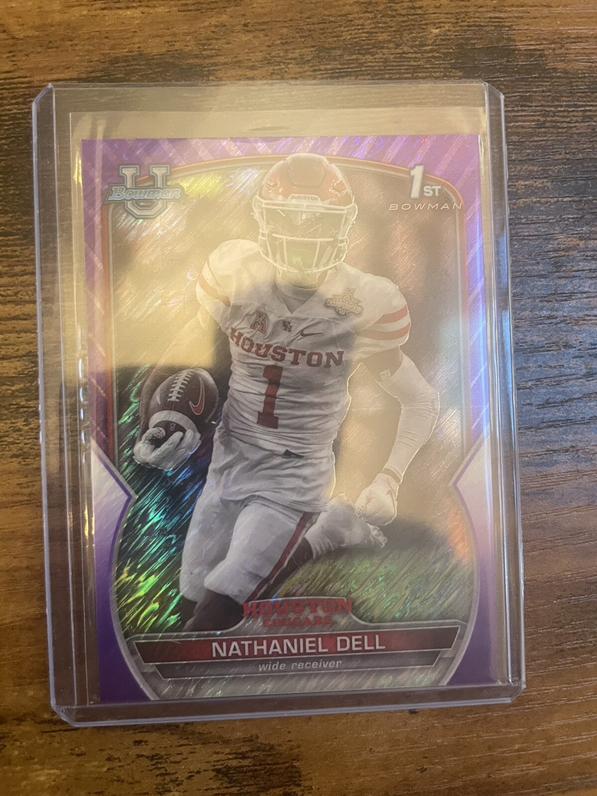 2022 Bowman Chrome University - Nathaniel Dell - Purple Shimmer Refractor Tank