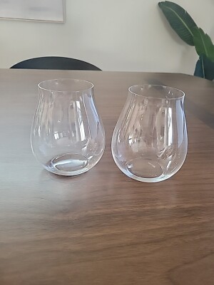 Riedel Big O New World Pinot Noir Glass Stemless Crystal Gin & Tonic Set Of 2