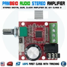 PAM8610 Mini 10W Stereo Audio Power Amplifier Board Module Class D 12V Volume