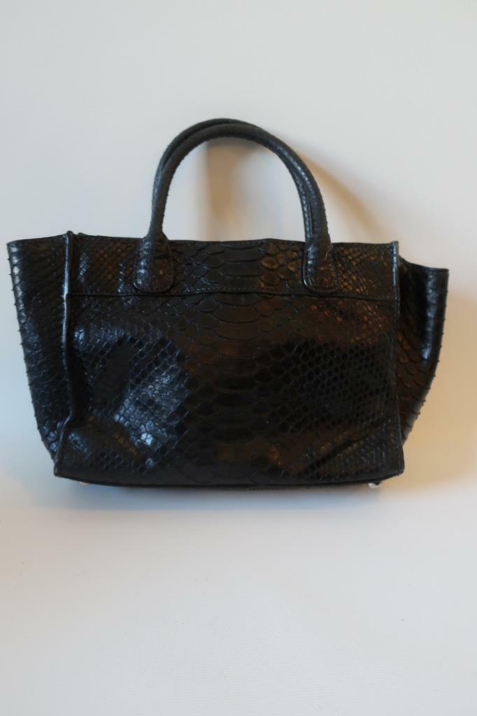 WOMEN RACHAEL RUDDICK RR BLACK CROCODILE LEATHER HANDBAG * | eBay