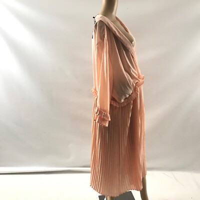 Boohoo Plus Chiffon Pleated Midi Dress US Size 20 Light Coral Pink - Main Image