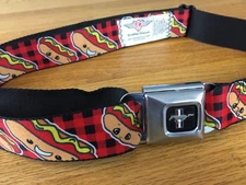 Buckle Down Hot Dog and Mustard Ford Mustang Seatbelt Adjustable Belt