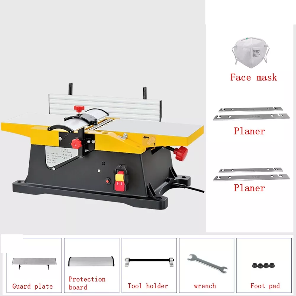 1800W Electric Benchtop Planer Wood Cutting Woodworking Jointer 12000rpm
