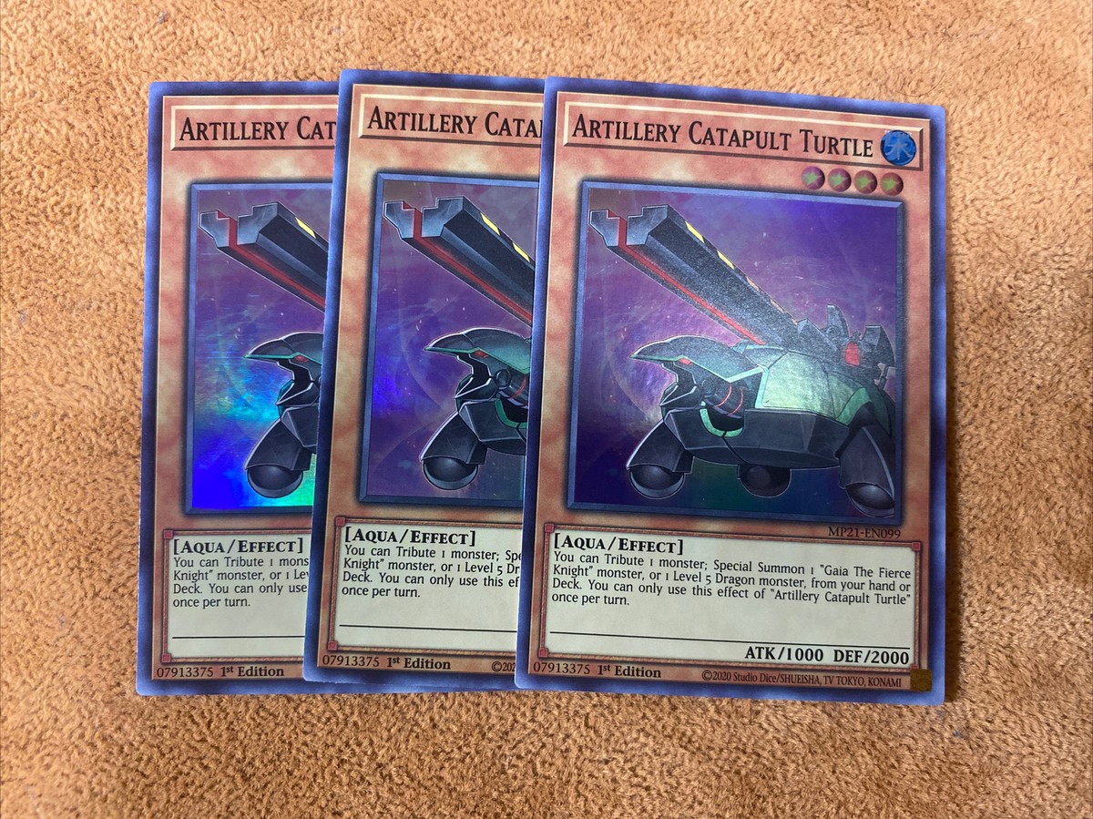 🔥 3x Yugioh Artillery Catapult Turtle MP21-EN099 Super Rare NM 1st Ed  Playset