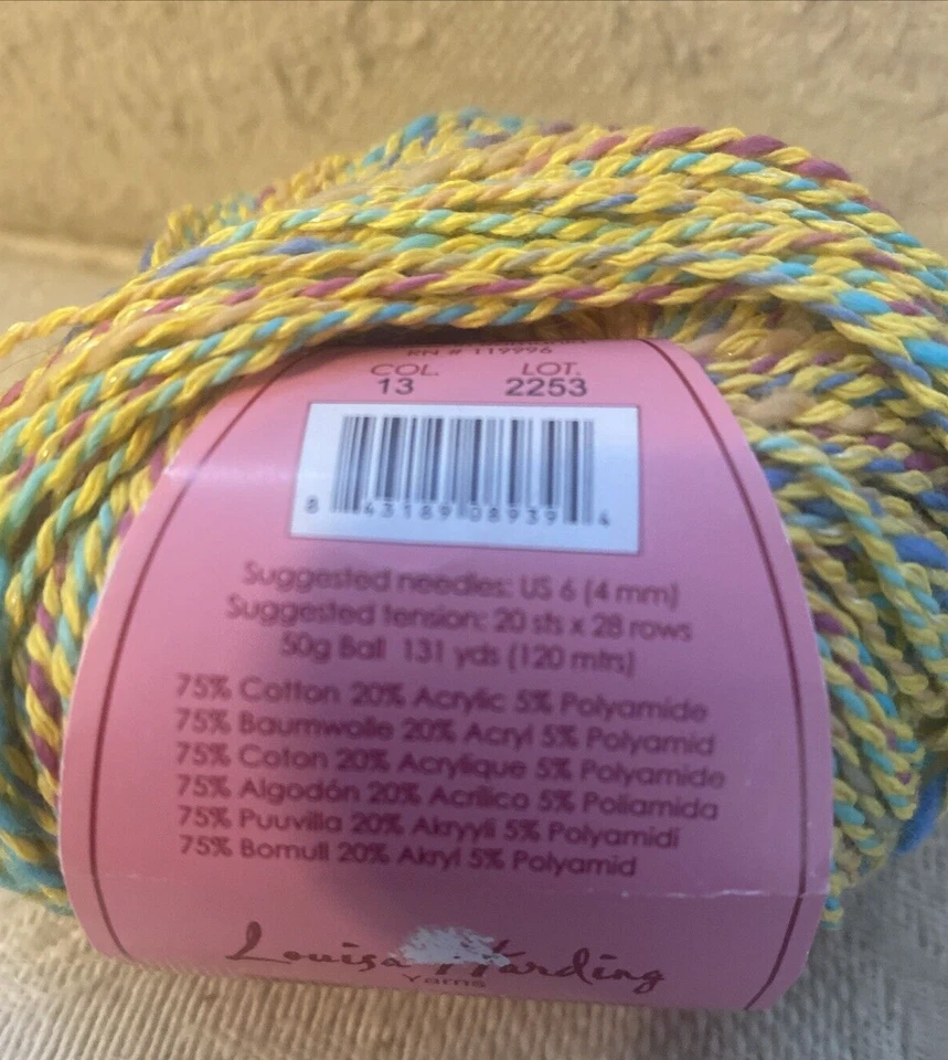Louisa Harding Noema Yarn COL 13 Lot 2253 50 g 131 yds DK Worsted Cotton/Acrylic - Image 3 of 4