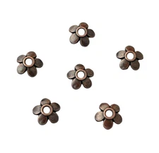 500 Antiqued Copper 6mm Scalloped Cupped Daisy Flower Caps Spacer Beads