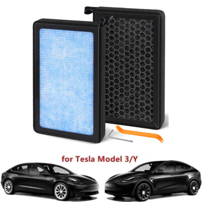 HEPA Air Filter for Tesla Model Y 3 2016-2026 2Pack Cabin Activated Carbon
