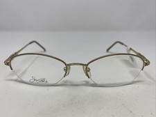 Joan Collins 9672 GOLD 53-18-135 Gold Metal Half Rim Eyeglasses Frame RE78