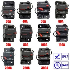 12V-24V DC AMP Circuit Breaker Fuse Reset Car Boat Auto Waterproof 30-300A