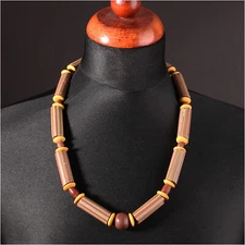 11835 # Necklace Antique Glass Beads Millefiori Venice Bohemia Usage Patina