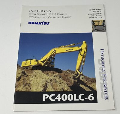 Komatsu PC400LC-6 Hydraulic Excavator Sales Dealer Brochure Catalog Specs