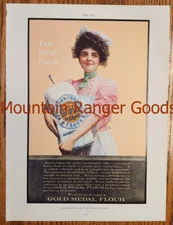 1906 Gold Medal Flour Washburn Crosby Co Baking Cooking Ad Color Plate Print