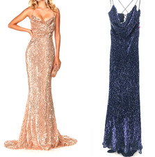 NWT Alyce Paris Prom 61232 Midnight Blue Sequin Gown Size 10 Draped Lace Up Sexy