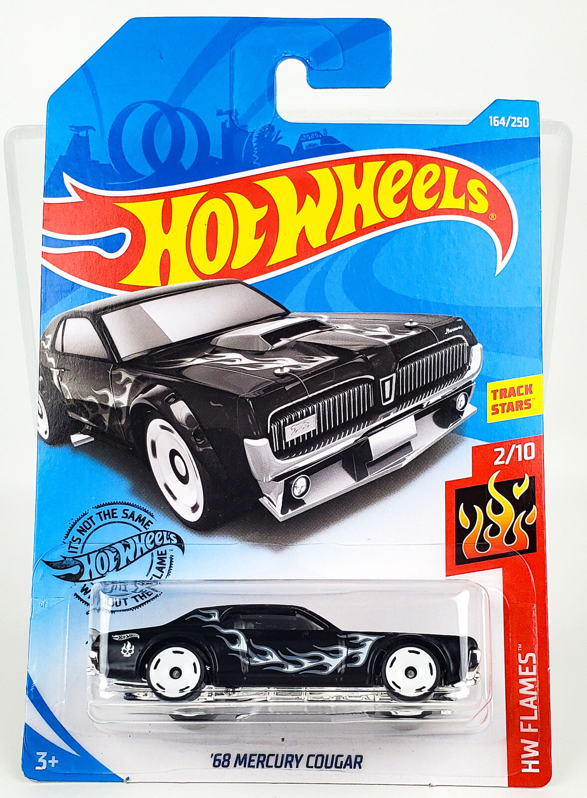 Hot Wheels 2019 Black '68 Mercury Cougar Flames 2/10 GMR67
