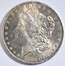 1883-O MORGAN DOLLAR ~ NICE PASTEL GOLDEN TONING! CHOICE BU UNCIRCULATED! INV#16