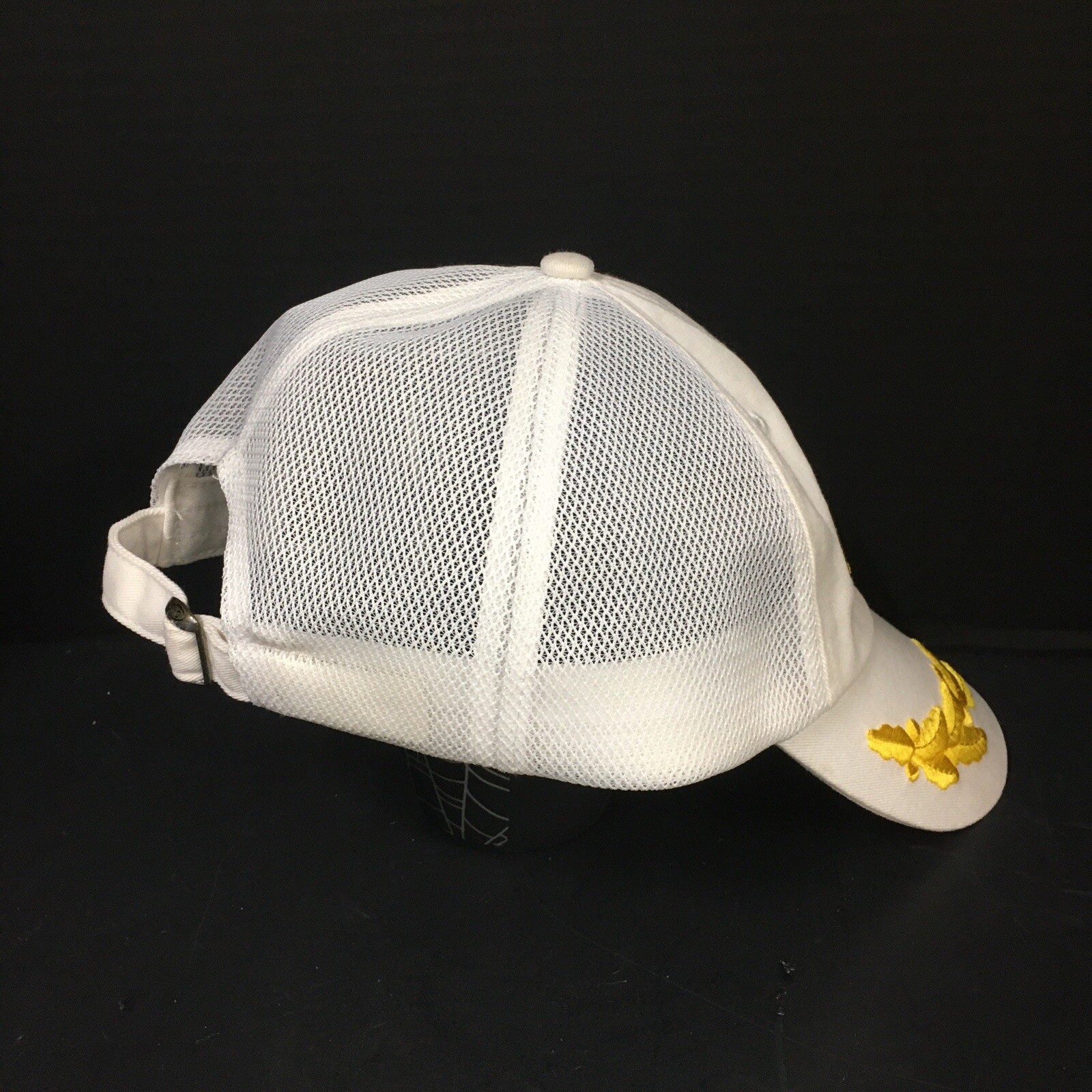 Captain Adjustable Cap Hat White with Yellow Scra… - image 5