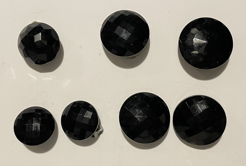 Vintage Lot of Ebony Glass clip On earrings