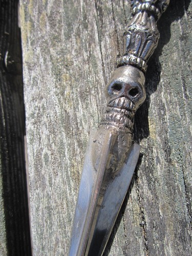 9+" Silver Tone Fierce Mahakala Horsehead Tibetan Buddhist Tantric Ritual Phurba - Picture 10 of 13