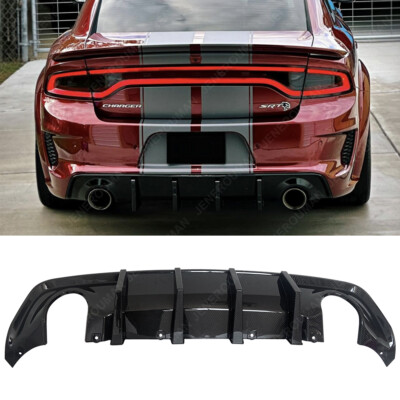 Rear Bumper Diffuser Lip For 2020-2023 Dodge Charger Widebody Carbon Fiber Look