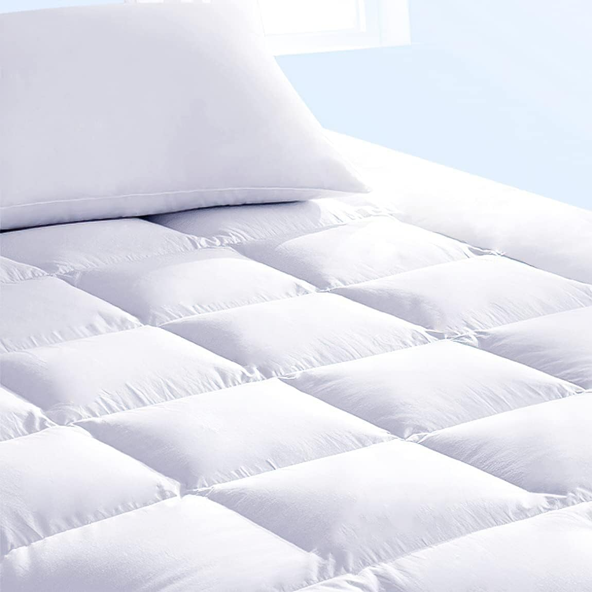 Queen Mattress Topper and Pad Cover Extra Thick Luxury down Alternative Pillow T