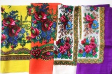 pcs 4 Shawl with Flowers Bohemian Scarf russian Vintage Style Ukrainian gift