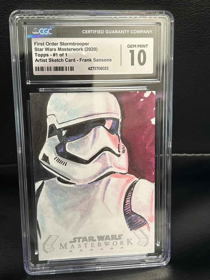 First Order Stormtrooper CGC 10 Star Wars Masterwork Artist Sketch Card 1/1 - Image 2 of 4