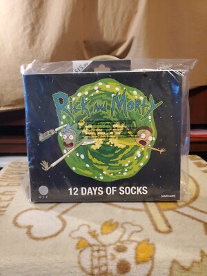Rick And Morty 12 Days of Socks Fits Shoe Size 6-12 Teen Adult NEW NIB Sealed