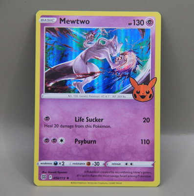 Mewtwo 056/172 Holo Rare Trick or Trade Halloween Stamped 2022