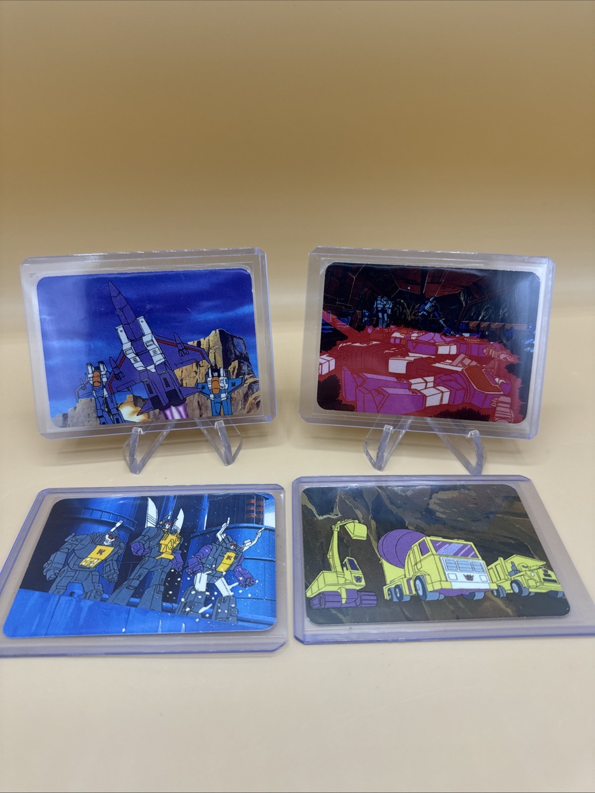 1985 Hasbro Transformers Action Cards Lot Of 4 - Card #168, 190, 61, & 87