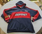 Vintage Jeff Gordon Nascar Dupont 24 Pull Over Hoodie 1/4 Zip Size L Blue / Red — photo 1