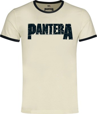 Pantera Ringershirt Herren Logo - Ringer Shirt altweiß Band-Merch, Bands