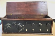 1920s  RADIO - Wooden case all DIALS & TUBES in place Samson Electric, RCA, etc