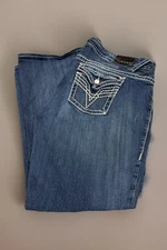 Vigoss The New York Bootcut Embellished Distressed Jeans Womens Sz 22 41 X 31