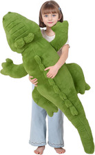 48 Inch Green Large Alligator Stuffed Animal Long Body Pillow 4 Ft Cute Giant Cr