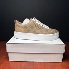 Guess Women's Logo Print Low Top Platform Genza Sneakers Size US: 7M