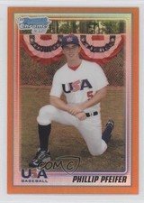 2010 Bowman Chrome 18U USA Team Orange Refractor 20/25 Phil Pfeifer Phillip 0c6