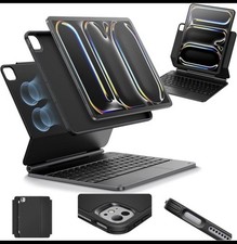 ESR iPad Pro 13 Inch Case with Keyboard M5/M4, 2025/2024 , Rebound 360 Black