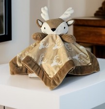 Baby Security Blanket Plush Lovey Reindeer Deer Brown Buck With Antlers Levtex