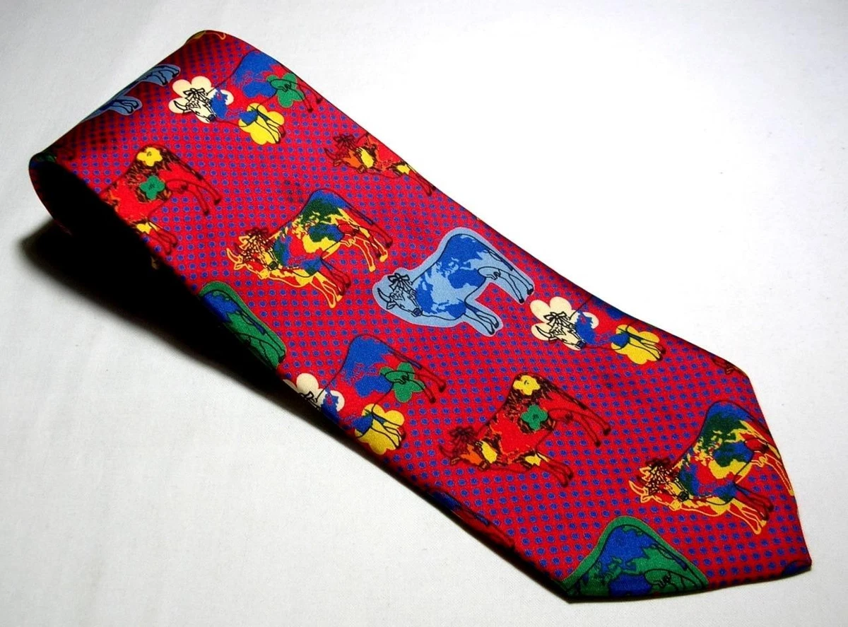 USED TIE CRAVATTA MOSCHINO COWS