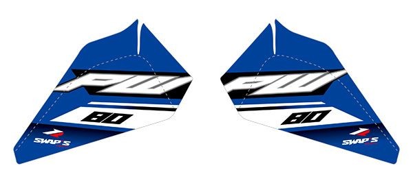 Kit décoration Yamaha PW80 bleu autocollant carénage moto cross Piwi 80